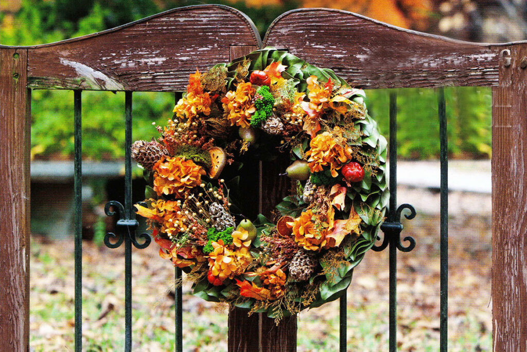 Autumn Bouquet Wreath on Gate