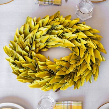 Canary Yellow Oval Wreath