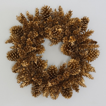 Gold Pinecone Wreath
