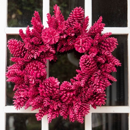 Paradise Pink Pinecone Wreath