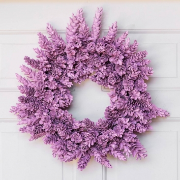 Pretty in Pink Pinecone Wreath