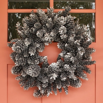Silver Pinecone Wreath