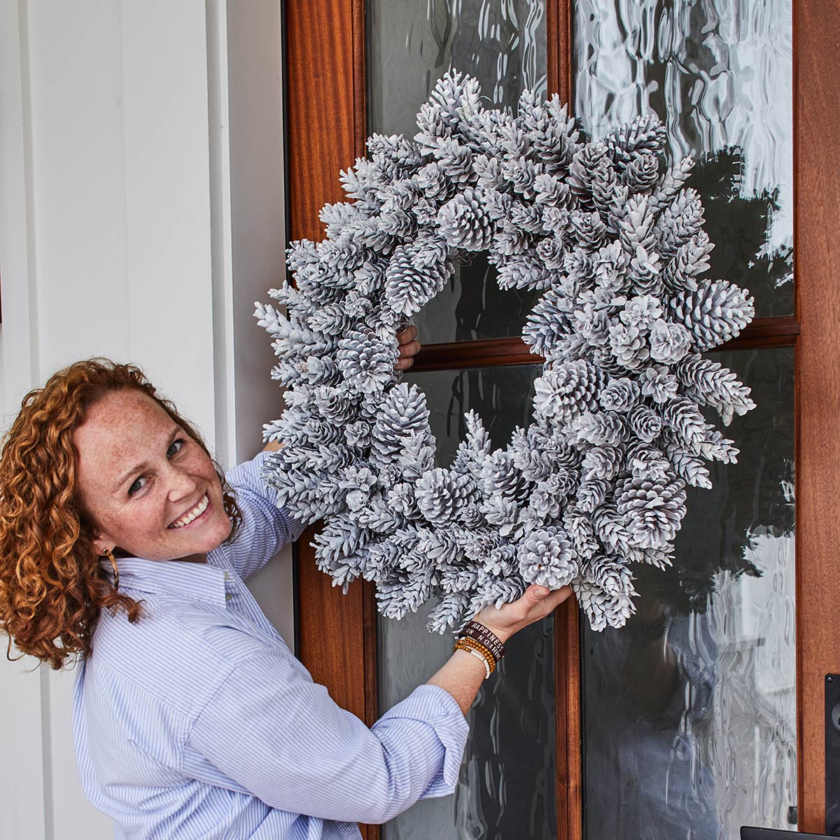 White Pinecone Wreath