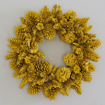 Sunburst Yellow Pinecone Wreath